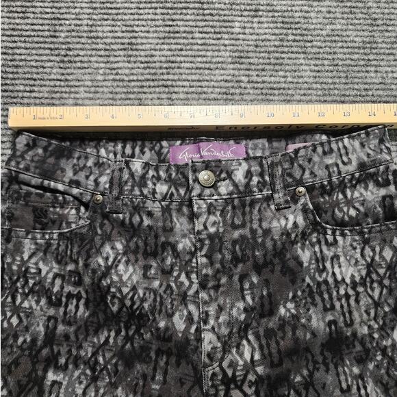Gloria Vanderbilt Womens Amanada Sz 10 Black & Gray Geometric Denim Jeans Retro - Picture 10 of 12
